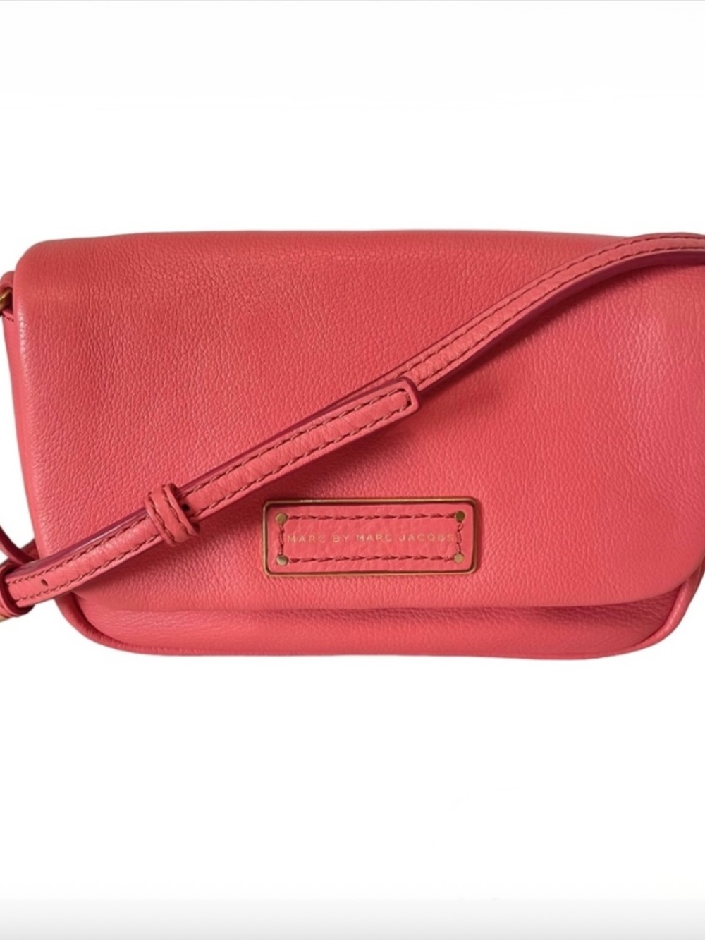 Marc by Marc Jacobs Too Hot to Handle Crossbody Coral Pink Leather w/Wallet